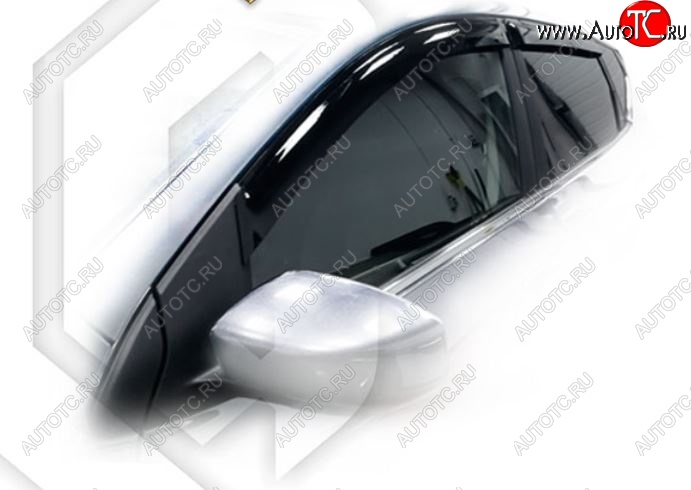 1 899 р. Дефлектора окон CA-Plastic Nissan Tiida 2 хэтчбек C13 дорестайлинг (2015-2016) (Classic полупрозрачный, Без хром.молдинга)  с доставкой в г. Вологда