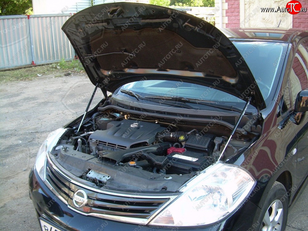 2 049 р. Упоры капота Russtal Nissan Tiida 1 хэтчбэк C11 дорестайлинг, Япония (2004-2007) (2 штуки)  с доставкой в г. Вологда