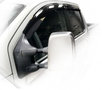 2 399 р. Дефлектора окон CA-Plastic  Nissan titan (2003-2015) (серия Шелкография белая, Без хром.молдинга)  с доставкой в г. Вологда. Увеличить фотографию 2