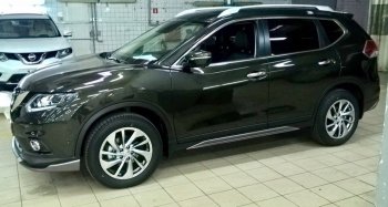 7 949 р. Пластиковые порожки АвтоКрат Nissan X-trail 3 T32 рестайлинг (2017-2022) (Неокрашенные)  с доставкой в г. Вологда. Увеличить фотографию 3