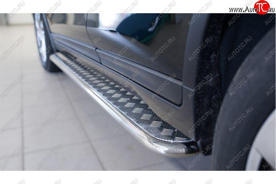 22 999 р. Защита порогов из круглой трубы диаметром 42 мм SLITKOFF v2 Nissan X-trail 3 T32 рестайлинг (2017-2022)  с доставкой в г. Вологда