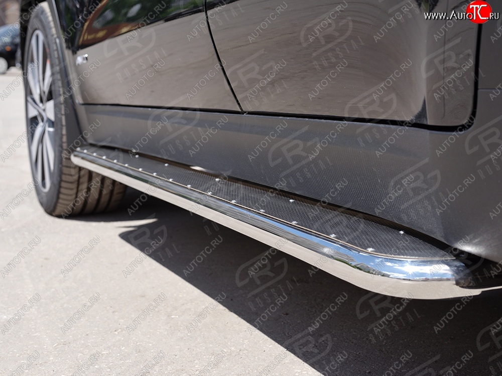 35 549 р. Защита порогов из круглой трубы диаметром 42 мм SLITKOFF v3 Nissan X-trail 3 T32 рестайлинг (2017-2022)  с доставкой в г. Вологда