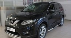 14 449 р. Защита порогов с пластиковыми вставками для ног из круглой трубы диаметром 76 мм Russtal Nissan X-trail 3 T32 рестайлинг (2017-2022) (Защита порогов с со скосами на торцах (вариант 1))  с доставкой в г. Вологда. Увеличить фотографию 4