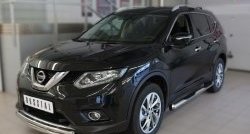 14 449 р. Защита порогов с пластиковыми вставками для ног из круглой трубы диаметром 76 мм Russtal Nissan X-trail 3 T32 рестайлинг (2017-2022) (Защита порогов с со скосами на торцах (вариант 1))  с доставкой в г. Вологда. Увеличить фотографию 10