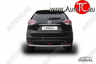 4 499 р. Защита заднего бампера Arbori (нержавейка, 1 труба d57 mm). Nissan X-trail 3 T32 рестайлинг (2017-2022)  с доставкой в г. Вологда