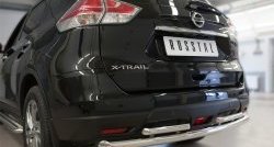 12 349 р. Защита заднего бампера (Ø63 и 42 мм, уголки, нержавейка) SLITKOFF Nissan X-trail 3 T32 рестайлинг (2017-2022)  с доставкой в г. Вологда. Увеличить фотографию 2