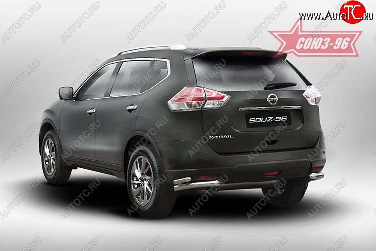 13 589 р. Защита заднего бампера из двойных боковых уголков Souz-96 (d60/42) Nissan X-trail 3 T32 рестайлинг (2017-2022)  с доставкой в г. Вологда