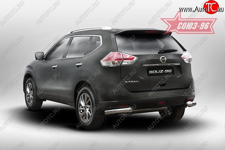 13 229 р. Защита заднего бампера из боковых уголков Souz-96 (d76) Nissan X-trail 3 T32 рестайлинг (2017-2022)  с доставкой в г. Вологда