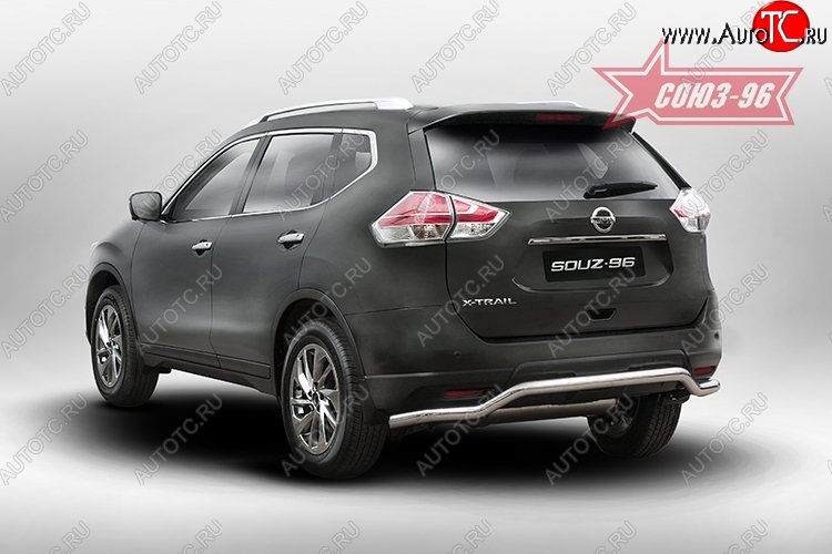 11 339 р. Защита заднего бампера Souz-96 (d60) Nissan X-trail 3 T32 рестайлинг (2017-2022)  с доставкой в г. Вологда
