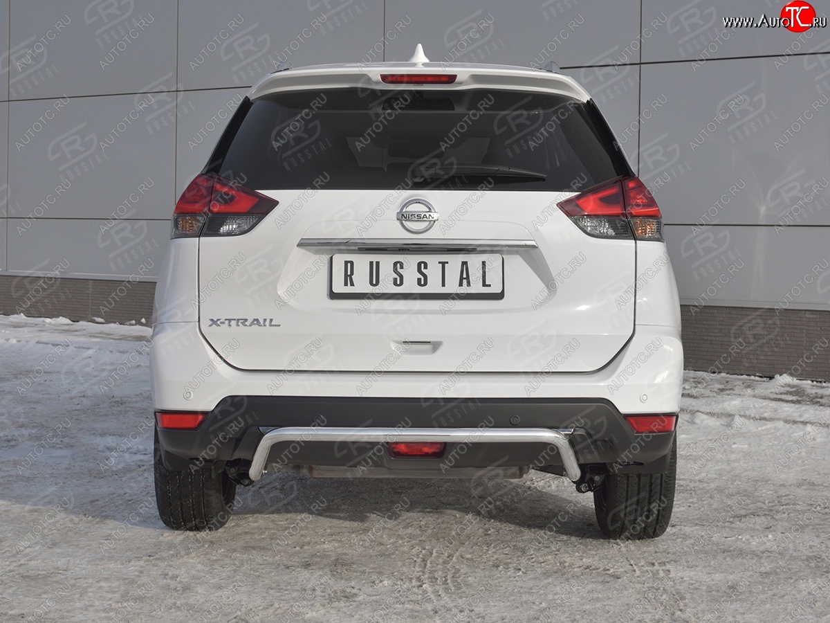 13 999 р. Защита заднего бампера (Ø42 мм волна, нержавейка) SLITKOFF Nissan X-trail 3 T32 рестайлинг (2017-2022)  с доставкой в г. Вологда