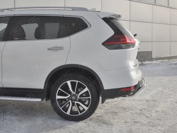 13 999 р. Защита заднего бампера (Ø42 мм волна, нержавейка) SLITKOFF Nissan X-trail 3 T32 рестайлинг (2017-2022)  с доставкой в г. Вологда. Увеличить фотографию 3