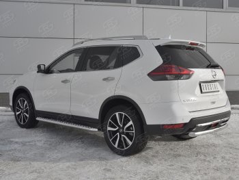 13 999 р. Защита заднего бампера (Ø63 мм, нержавейка) SLITKOFF Nissan X-trail 3 T32 рестайлинг (2017-2022)  с доставкой в г. Вологда. Увеличить фотографию 2