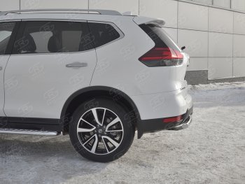 13 999 р. Защита заднего бампера (Ø63 мм, нержавейка) SLITKOFF Nissan X-trail 3 T32 рестайлинг (2017-2022)  с доставкой в г. Вологда. Увеличить фотографию 3
