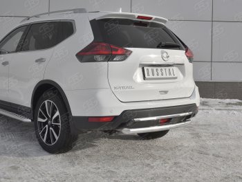 13 999 р. Защита заднего бампера (Ø63 мм, нержавейка) SLITKOFF Nissan X-trail 3 T32 рестайлинг (2017-2022)  с доставкой в г. Вологда. Увеличить фотографию 4