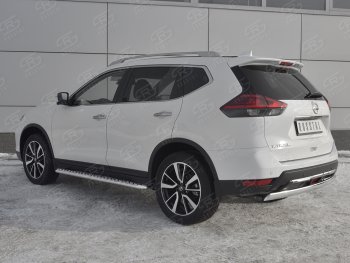 11 549 р. Защита заднего бампера (Ø75x42 мм, нержавейка) Russtal Nissan X-trail 3 T32 рестайлинг (2017-2022)  с доставкой в г. Вологда. Увеличить фотографию 2