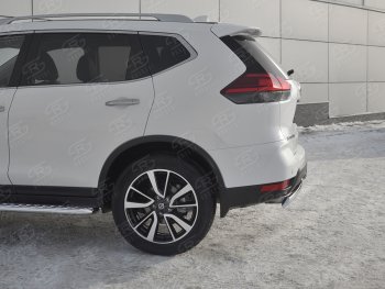 11 549 р. Защита заднего бампера (Ø75x42 мм, нержавейка) Russtal Nissan X-trail 3 T32 рестайлинг (2017-2022)  с доставкой в г. Вологда. Увеличить фотографию 3