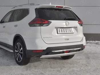 11 549 р. Защита заднего бампера (Ø75x42 мм, нержавейка) Russtal Nissan X-trail 3 T32 рестайлинг (2017-2022)  с доставкой в г. Вологда. Увеличить фотографию 4