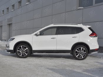 19 399 р. Защита порогов (Ø120x60 мм, нержавейка) Russtal Nissan X-trail 3 T32 рестайлинг (2017-2022)  с доставкой в г. Вологда. Увеличить фотографию 2