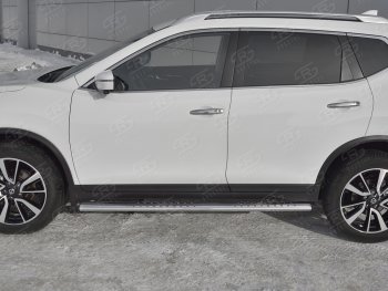 19 399 р. Защита порогов (Ø120x60 мм, нержавейка) Russtal Nissan X-trail 3 T32 рестайлинг (2017-2022)  с доставкой в г. Вологда. Увеличить фотографию 3