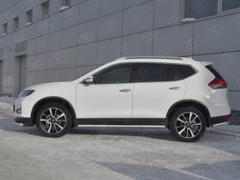 19 999 р. Защита порогов (Ø63 мм, нержавейка) SLITKOFF Nissan X-trail 3 T32 рестайлинг (2017-2022) (Вариант 3)  с доставкой в г. Вологда. Увеличить фотографию 2