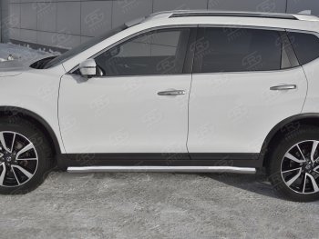 19 999 р. Защита порогов (Ø63 мм, нержавейка) SLITKOFF Nissan X-trail 3 T32 рестайлинг (2017-2022) (Вариант 3)  с доставкой в г. Вологда. Увеличить фотографию 3