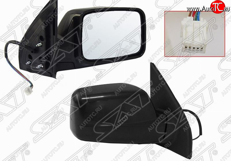 2 099 р. Боковое правое зеркало заднего вида SAT (3 контакта)  Nissan X-trail  1 T30 (2000-2003) дорестайлинг (Неокрашенное)  с доставкой в г. Вологда
