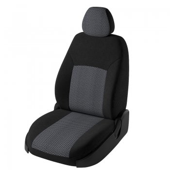 Чехлы для сидений Lord Autofashion Дублин (жаккард) Nissan X-trail 2 T31 рестайлинг (2010-2015) (Черный, вставка Ёж белый)