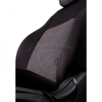 Чехлы для сидений Lord Autofashion Дублин (жаккард) Nissan X-trail 2 T31 рестайлинг (2010-2015) (Черный, вставка Стежок серый)