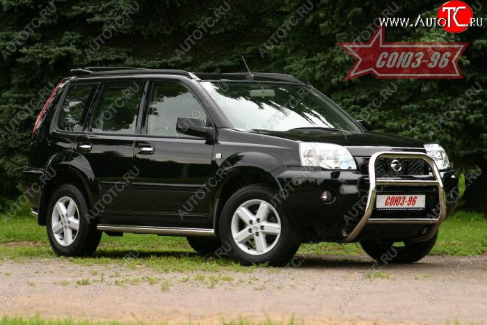 11 429 р. Защита порогов (рестайлинг) Souz-96 (d60) Nissan X-trail 1 T30 дорестайлинг (2000-2003)  с доставкой в г. Вологда