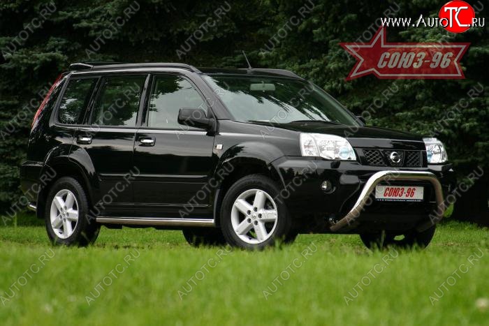 18 224 р. Защита переднего бампера Souz-96 (d76) Nissan X-trail 1 T30 дорестайлинг (2000-2003)  с доставкой в г. Вологда