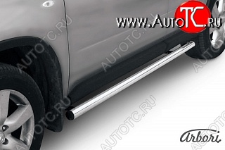 11 609 р. Защита штатных порогов Arbori (нержавейка, d57 mm). Nissan X-trail 2 T31 дорестайлинг (2007-2011)  с доставкой в г. Вологда