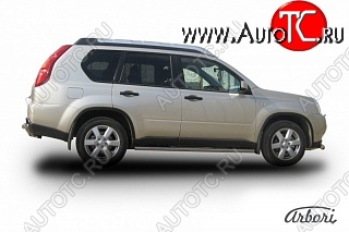 11 609 р. Защита штатных порогов Arbori (нержавейка, d57 mm). Nissan X-trail 2 T31 дорестайлинг (2007-2011)  с доставкой в г. Вологда