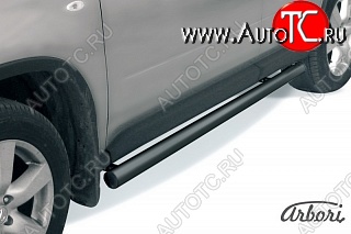 6 569 р. Защита штатных порогов (рестайлинг) Arbori (черная, d76 mm). Nissan X-trail 2 T31 дорестайлинг (2007-2011)  с доставкой в г. Вологда