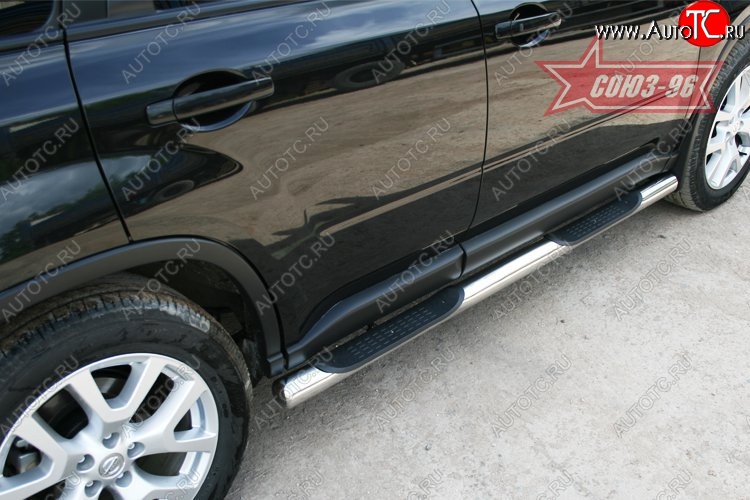 17 954 р. Защита порогов с проступью Souz-96 (d76) Nissan X-trail 2 T31 рестайлинг (2010-2015)  с доставкой в г. Вологда