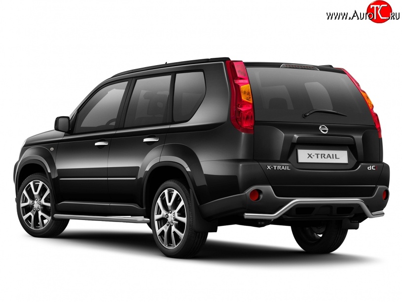 5 499 р. Защита заднего бампера из трубы диаметром 51 мм Petroil Tuning Nissan X-trail 2 T31 дорестайлинг (2007-2011)  с доставкой в г. Вологда