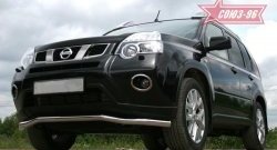 13 094 р. Защита переднего бампера одинарная Souz-96 (d60). Nissan X-trail 2 T31 рестайлинг (2010-2015)  с доставкой в г. Вологда. Увеличить фотографию 3
