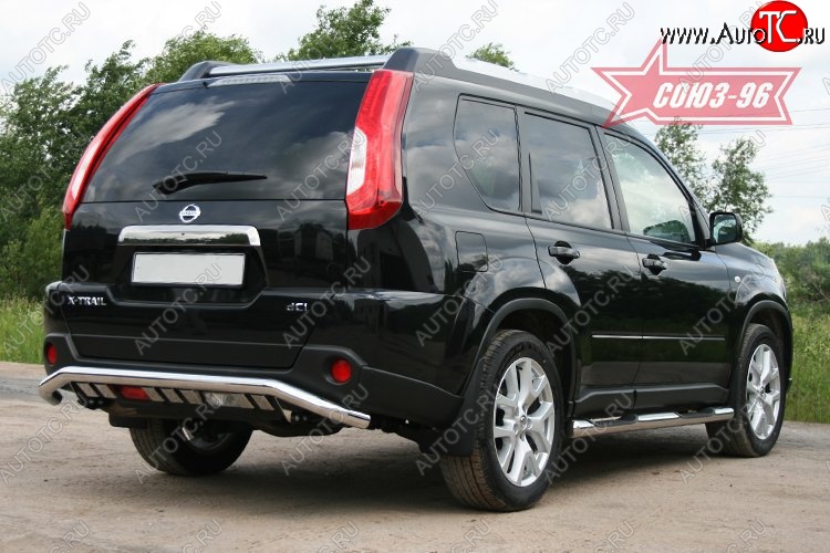 16 244 р. Защита заднего бампера Souz-96 (d60 с элементами из профиля) Nissan X-trail 2 T31 рестайлинг (2010-2015)  с доставкой в г. Вологда