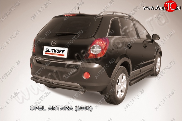 6 949 р. Защита задняя Slitkoff Opel Antara (2006-2010) (Цвет: серебристый)  с доставкой в г. Вологда