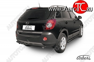 5 399 р. Защита заднего бампера Arbori (черная, 1 труба d57 mm). Opel Antara (2006-2010)  с доставкой в г. Вологда