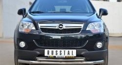 16 949 р. Защита переднего бампера (2 трубыØ63 и 42 мм, нержавейка) SLITKOFF Opel Antara рестайлинг (2010-2015)  с доставкой в г. Вологда. Увеличить фотографию 2