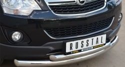 20 399 р. Защита переднего бампера (2 трубыØ76 и 63 мм, нержавейка) SLITKOFF Opel Antara рестайлинг (2010-2015)  с доставкой в г. Вологда. Увеличить фотографию 2