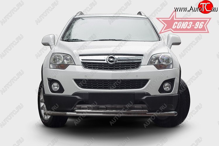 22 229 р. Защита переднего бампера двойная Souz-96 (d60/42) Opel Antara рестайлинг (2010-2015)  с доставкой в г. Вологда