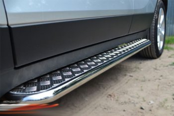 35 549 р. Защита порогов из круглой трубы диаметром 42 мм SLITKOFF v3 Opel Antara рестайлинг (2010-2015)  с доставкой в г. Вологда. Увеличить фотографию 3