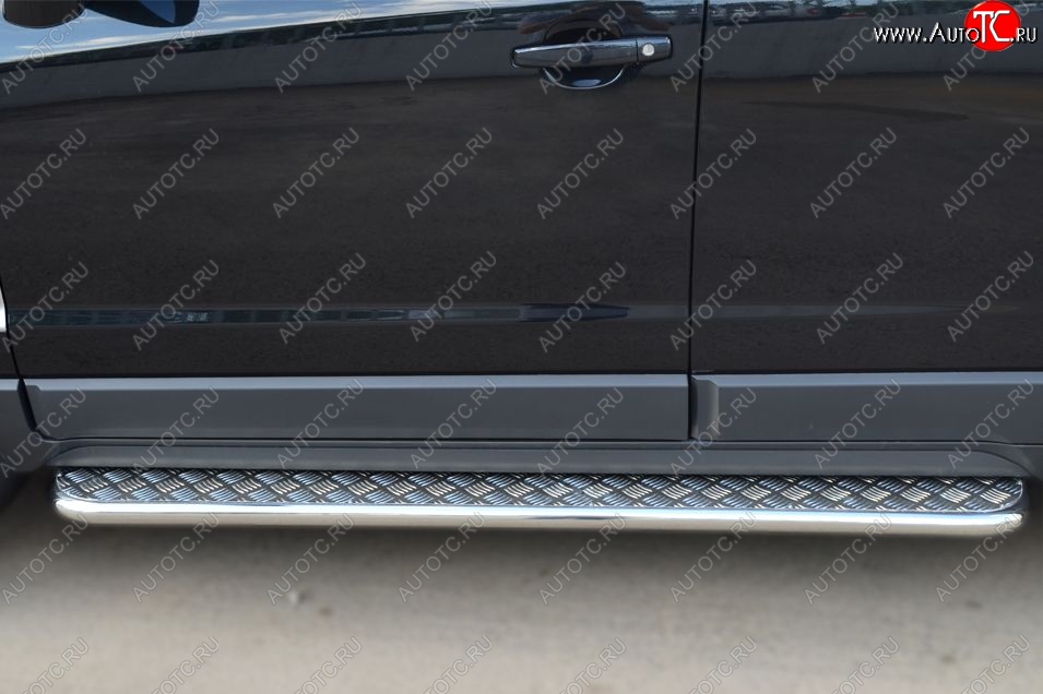 35 549 р. Защита порогов из круглой трубы диаметром 42 мм SLITKOFF v3 Opel Antara рестайлинг (2010-2015)  с доставкой в г. Вологда