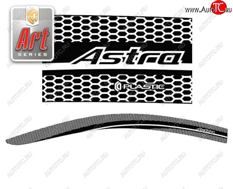 2 079 р. Дефлектора окон CA-Plastic  Opel Astra  H GTC (2004-2011) хэтчбек 3 дв. дорестайлинг, хэтчбек 3 дв. рестайлинг (Серия Art белая, Без хром.молдинга)  с доставкой в г. Вологда