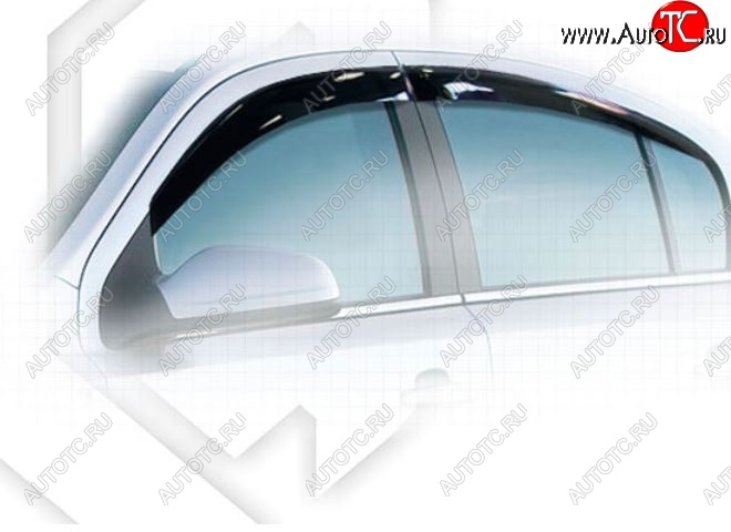 2 079 р. Дефлектора окон CA-Plastiс Opel Astra H седан дорестайлинг (2004-2007) (Classic полупрозрачный)  с доставкой в г. Вологда