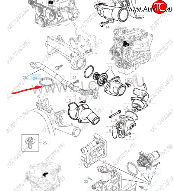 117 р. Уплотнительное кольцо маслопровода GM (дв. Z16XEP, к корпусу масляного фильтра) Opel Astra H хэтчбек 5дв рестайлинг (2007-2015)  с доставкой в г. Вологда