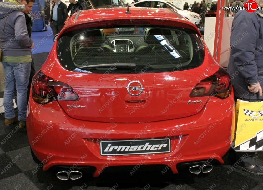 5 499 р. Накладка на задний бампер IRMSCHER Opel Astra J хэтчбек 5 дв. дорестайлинг (2009-2012) (Неокрашенная)  с доставкой в г. Вологда