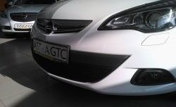 1 469 р. Сетка на бампер GTC Russtal (черная) Opel Astra J хэтчбек 5 дв. дорестайлинг (2009-2012)  с доставкой в г. Вологда. Увеличить фотографию 3