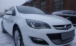 1 539 р. Сетка на бампер Russtal (хром) Opel Astra J хэтчбек 5 дв.  рестайлинг (2012-2017)  с доставкой в г. Вологда. Увеличить фотографию 2